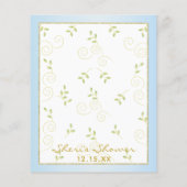 Kaart voor advies van het baby shower "Gold Blue B (Achterkant)