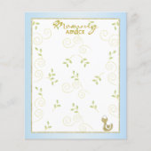 Kaart voor advies van het baby shower "Gold Blue B (Voorkant)