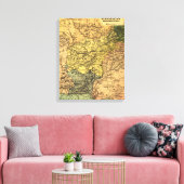 Kaart voor Afghanistan en omringende landen Canvas Afdruk (Insitu (Woonkamer))