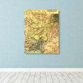 Kaart voor Afghanistan en omringende landen Canvas Afdruk (Insitu (Houten vloer))