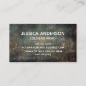 Kaart voor afspeeldatum donkere tinten contactkaartje (Achterkant)