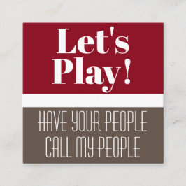 Kaart voor afspeeldatum kind Modern & Fun Vierkante Visitekaartje