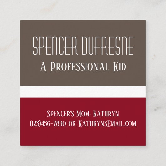 Kaart voor afspeeldatum kind Modern & Fun Vierkante Visitekaartje (Achterkant)