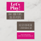 Kaart voor afspeeldatum kind Modern & Roze Vierkante Visitekaartje (Voorkant / Achterkant)