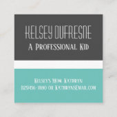 Kaart voor afspeeldatum kind Modern Vierkante Visitekaartje (Achterkant)