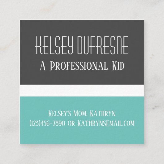 Kaart voor afspeeldatum kind Modern Vierkante Visitekaartje (Achterkant)