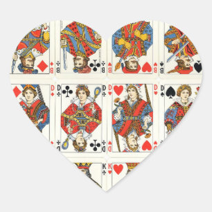 " Kaart voor afspelen" Hart Sticker