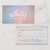 kaart voor afspraak met schoonheidsspecialist afsprakenkaartje (Voorkant / Achterkant)