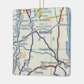  kaart voor Amherst MA Keramisch Ornament (Links)