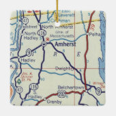  kaart voor Amherst MA Keramisch Ornament (Achterkant)