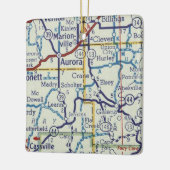 kaart voor Aurora MO Keramisch Ornament (Links)