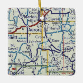 kaart voor Aurora MO Keramisch Ornament (Voorkant)