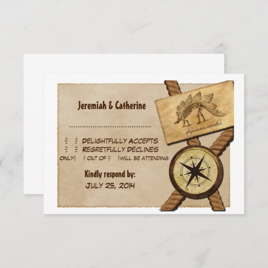 Kaart voor  avontuurlijke bruiloft v5 (Voorkant / Achterkant)