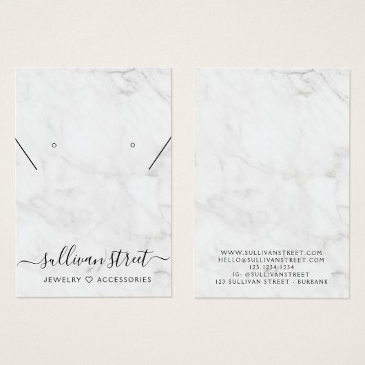 Kaart voor beeldscherm met Ketting met marmer-oorr (Voorkant /achterkant)