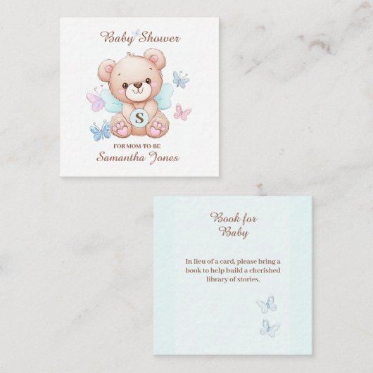 Kaart voor berichtenbehuizing baby shower Book (Voorkant / Achterkant)