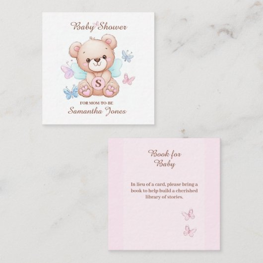 Kaart voor berichtenbehuizing baby shower Book (Voorkant / Achterkant)