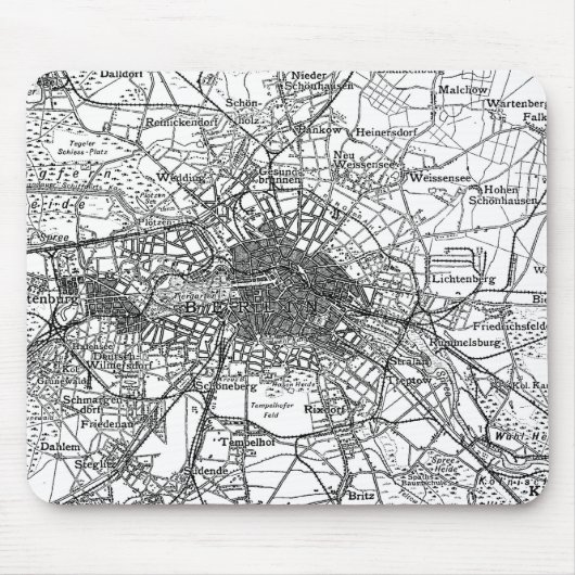 Kaart voor Berlijn en omliggende gebieden (1911) Muismat (Voorkant)