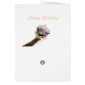 Kaart voor bespeelde Ostrich Happy Birthday - Jouw (Achterkant)