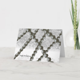 Kaart voor Black and White Pearl Wedding Gefelicit