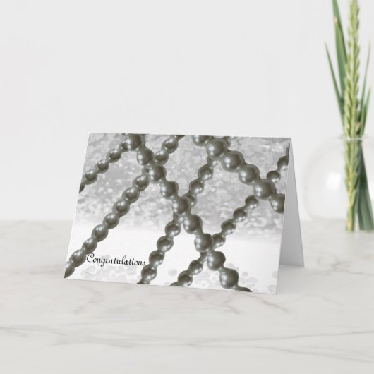 Kaart voor Black and White Pearl Wedding Gefelicit (Voorkant)