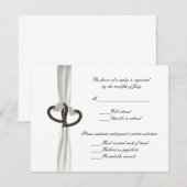 Kaart voor 'Black & White Diamond Hearts Wedding R (Voorkant / Achterkant)