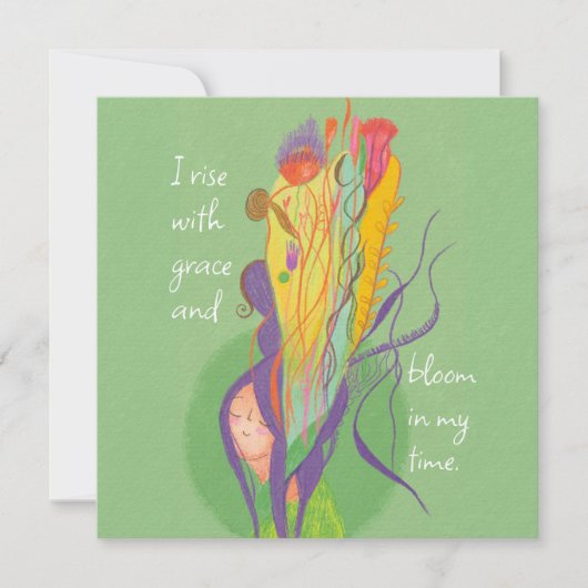 Kaart voor Bloom Empowerment Affirmatie Notitiekaartje (Voorkant)