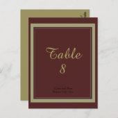 Kaart voor Bourgogne en Gold Table Number (Voorkant / Achterkant)