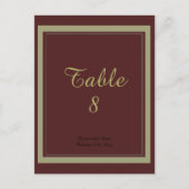 Kaart voor Bourgogne en Gold Table Number (Voorkant)