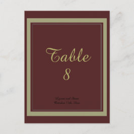 Kaart voor Bourgogne en Gold Table Number