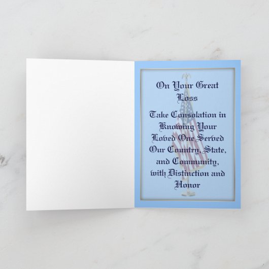 Kaart voor brandweercondoleances (Binnen)