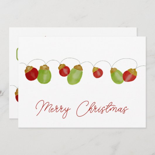 Kaart voor Bright Vintage kerstverlichting (Voorkant / Achterkant)