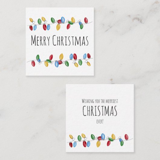 Kaart voor Bright Vintage kerstverlichting (Voorkant / Achterkant)