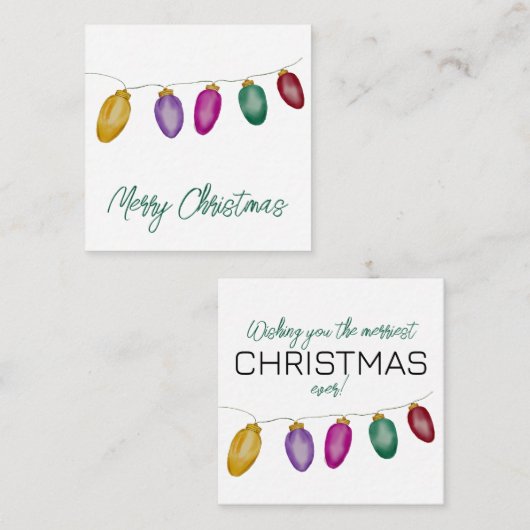 Kaart voor Bright Vintage kerstverlichting (Voorkant / Achterkant)