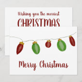 Kaart voor Bright Vintage kerstverlichting (Voorkant / Achterkant)