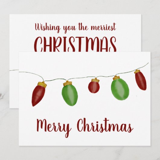 Kaart voor Bright Vintage kerstverlichting (Voorkant / Achterkant)