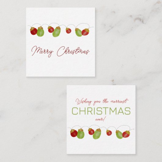 Kaart voor Bright Vintage kerstverlichting (Voorkant / Achterkant)