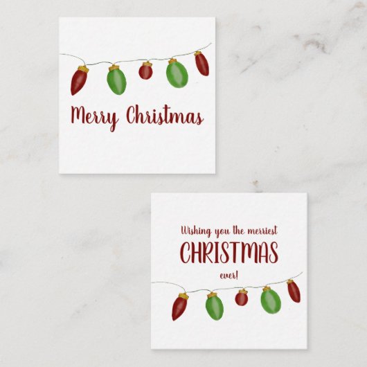 Kaart voor Bright Vintage kerstverlichting (Voorkant / Achterkant)