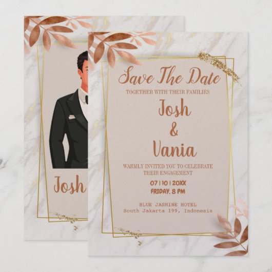 Kaart voor bruiloft (Voorkant / Achterkant)