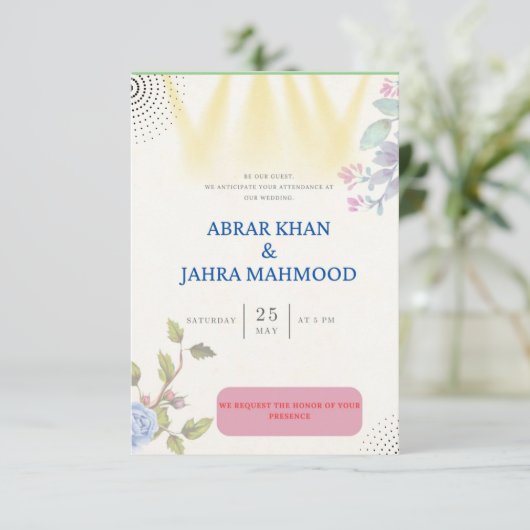 Kaart voor bruiloft (Staand voorkant)