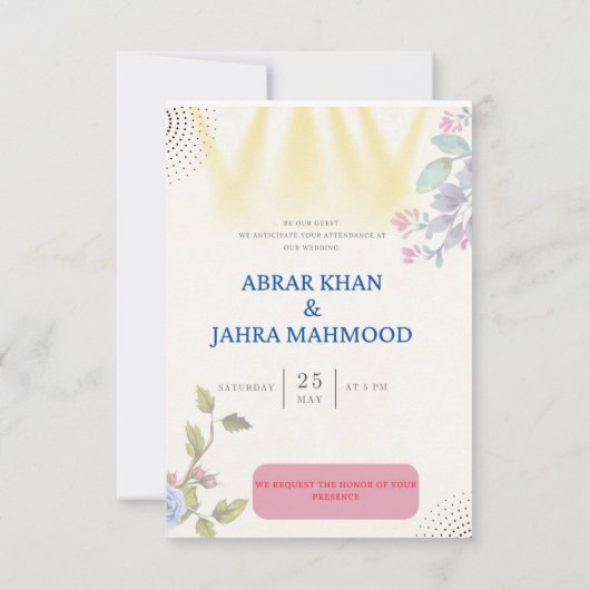 Kaart voor bruiloft (Achterkant)