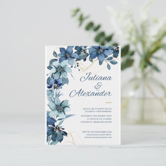 Kaart voor bruiloft (Staand voorkant)