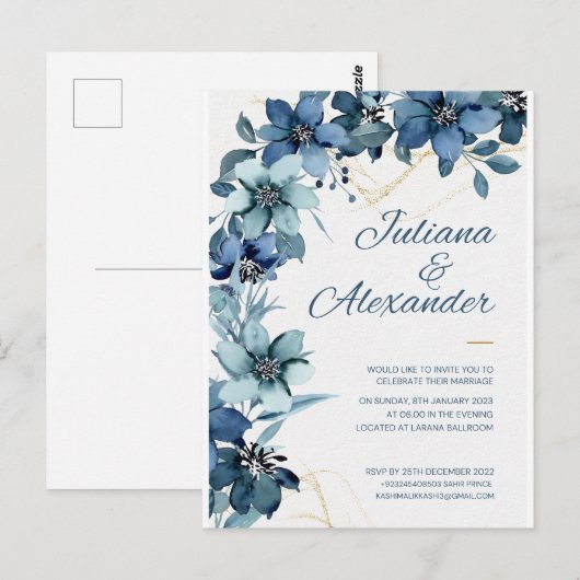 Kaart voor bruiloft (Voorkant / Achterkant)