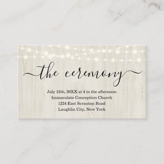 Kaart voor bruiloft Ceremony Enclosure - Simple (Voorkant)