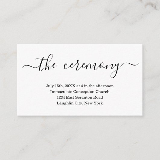 Kaart voor bruiloft Ceremony Enclosure - Simple (Voorkant)