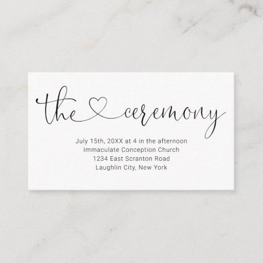 Kaart voor bruiloft Ceremony Enclosure - Simple (Voorkant)