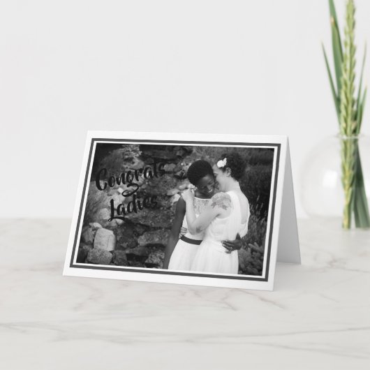 Kaart voor bruiloft - Gefeliciteerde dames (Voorkant)