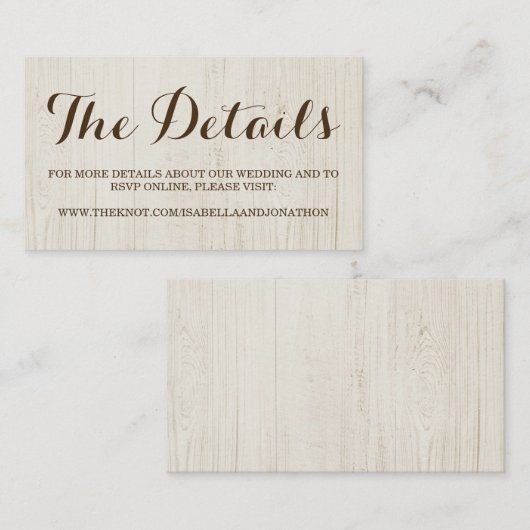 Kaart voor bruiloft website (Voorkant / Achterkant)