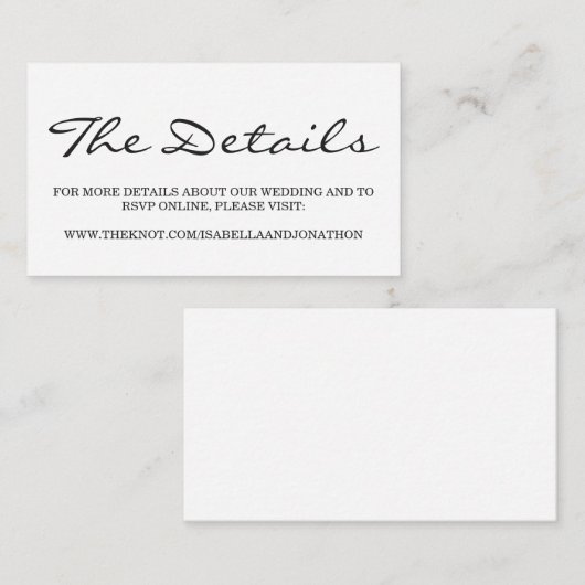 Kaart voor bruiloft website (Voorkant / Achterkant)