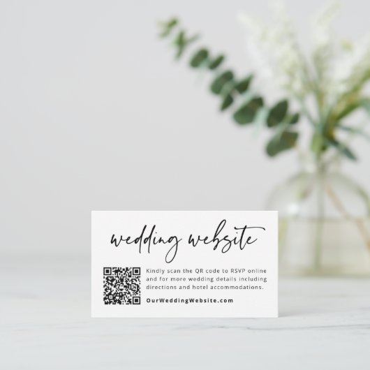Kaart voor bruiloft Website QR Code Wedding Enclos (Staand voorkant)