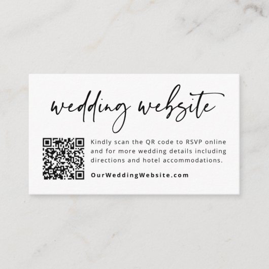 Kaart voor bruiloft Website QR Code Wedding Enclos (Voorkant)